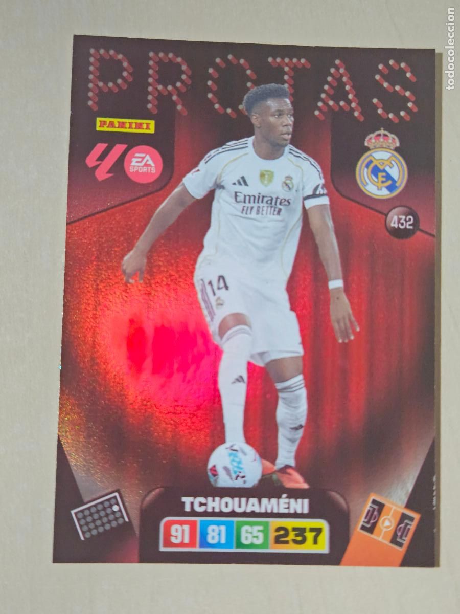 Cromos de F&uacute;tbol: FICHA N&ordm; 432 TCHOUAMENI - ADRENALYN 25 26 - PANINI 2025 - 26 - CROMO - PROTAS