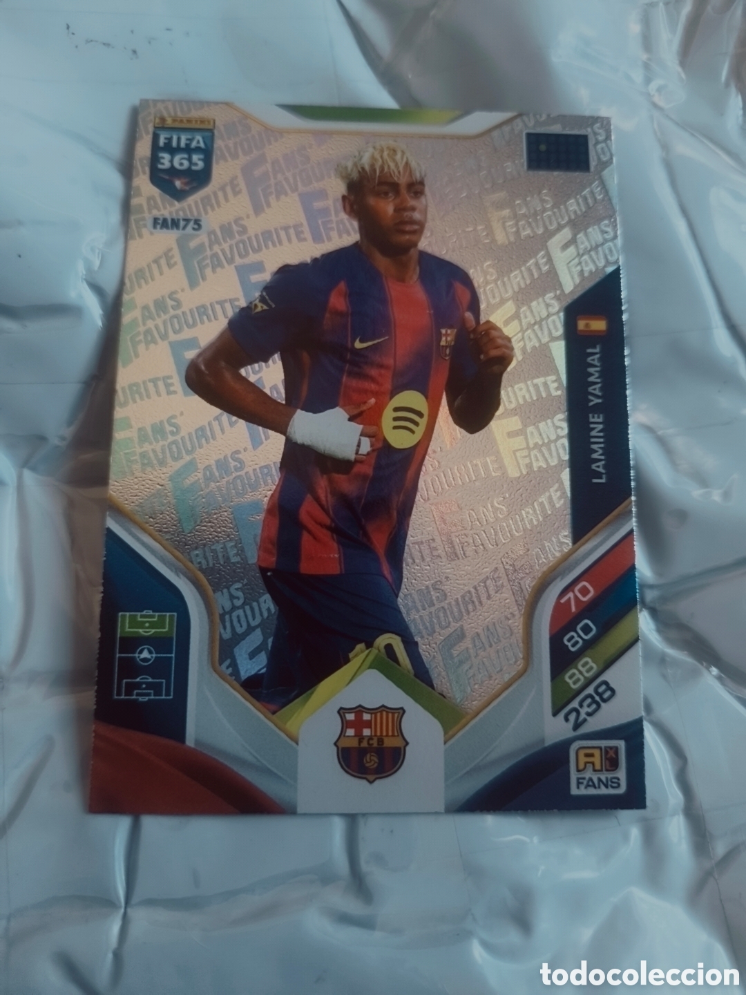 Cromos de F&uacute;tbol: Carta Lamine Yamal - FANS' FAVOURITE - FIFA 365 Adrenalyn XL - FC Barcelona