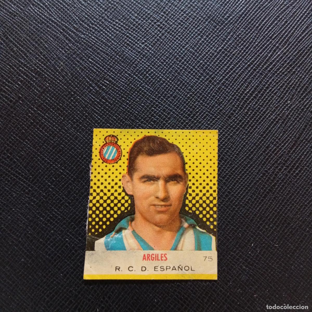 Cromos de F&uacute;tbol: 75 ARGILES ESPA&Ntilde;OL BRUGUERA CAMPEONES 1957 1958 CROMO FUTBOL 57 58 - DESPEGADO - A45 PG45