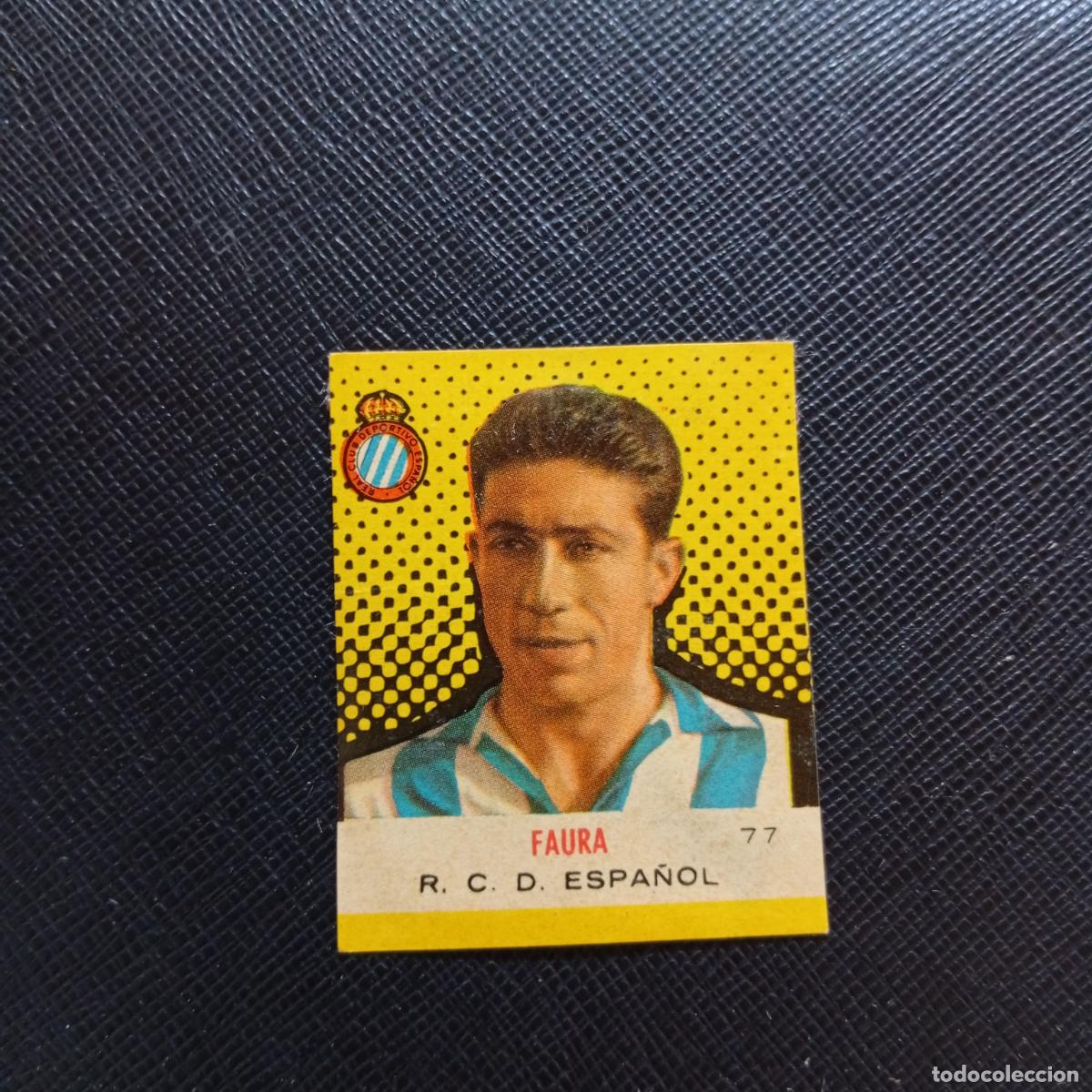 Cromos de F&uacute;tbol: 77 FAURA ESPA&Ntilde;OL BRUGUERA CAMPEONES 1957 1958 CROMO FUTBOL 57 58 - DESPEGADO - A45 PG46