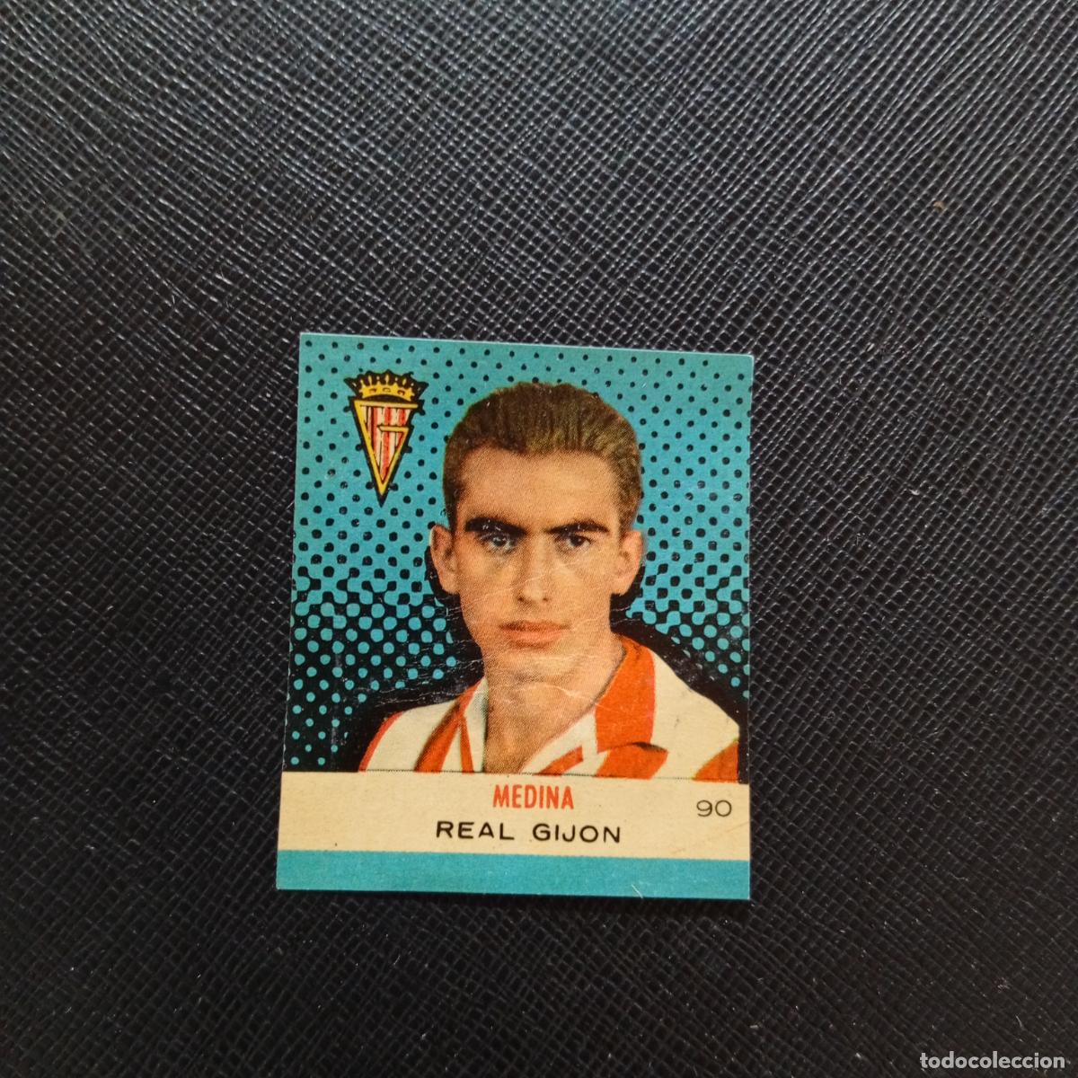 Cromos de F&uacute;tbol: 90 MEDINA SPORTING GIJON BRUGUERA CAMPEONES 1957 1958 CROMO FUTBOL 57 58 - DESPEGADO - A45 PG56