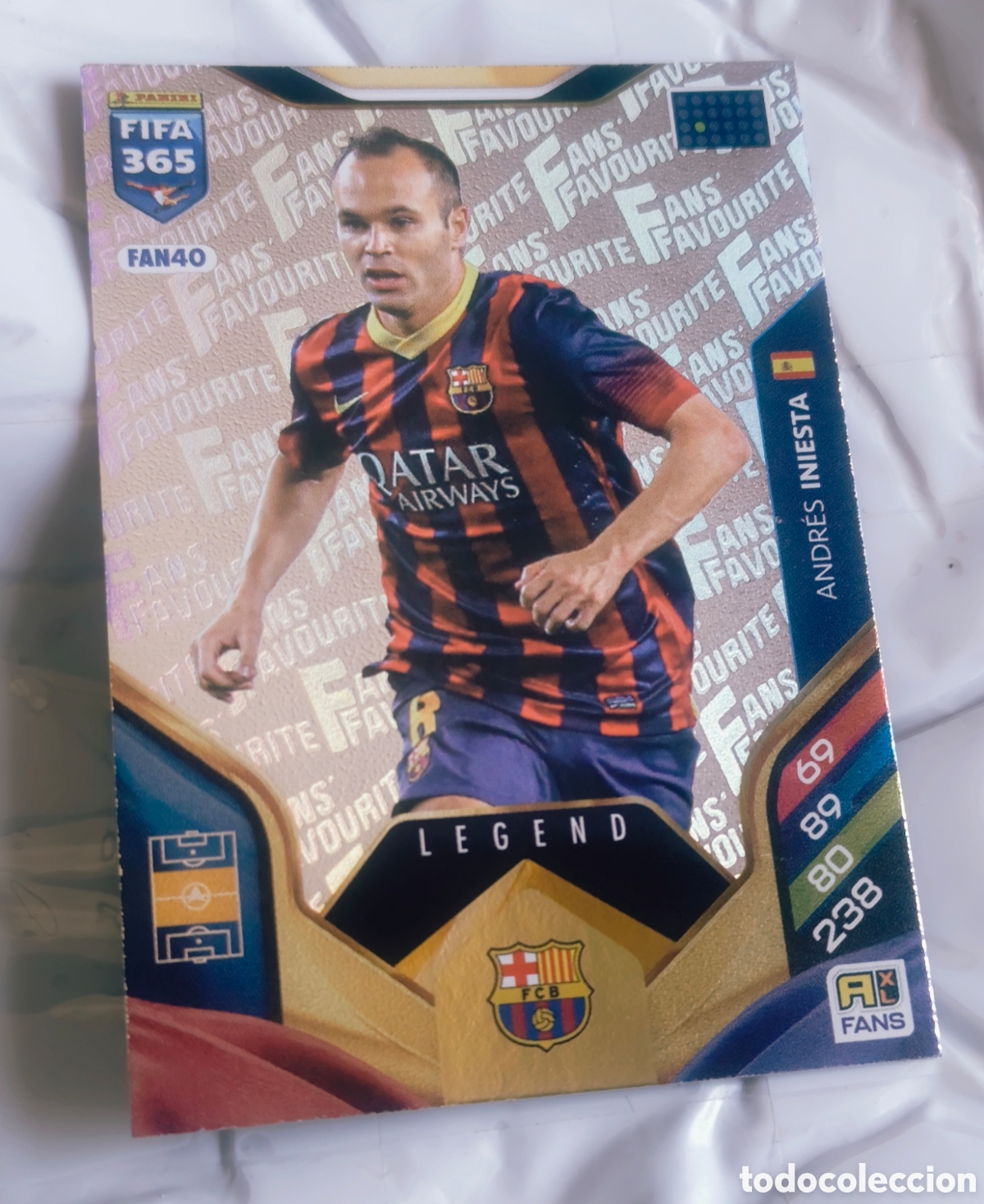 Cromos de F&uacute;tbol: Carta Andr&eacute;s Iniesta - LEGEND / Fans' Favourite - FIFA 365 2026 Adrenalyn XL 2026 - FC Barcelona