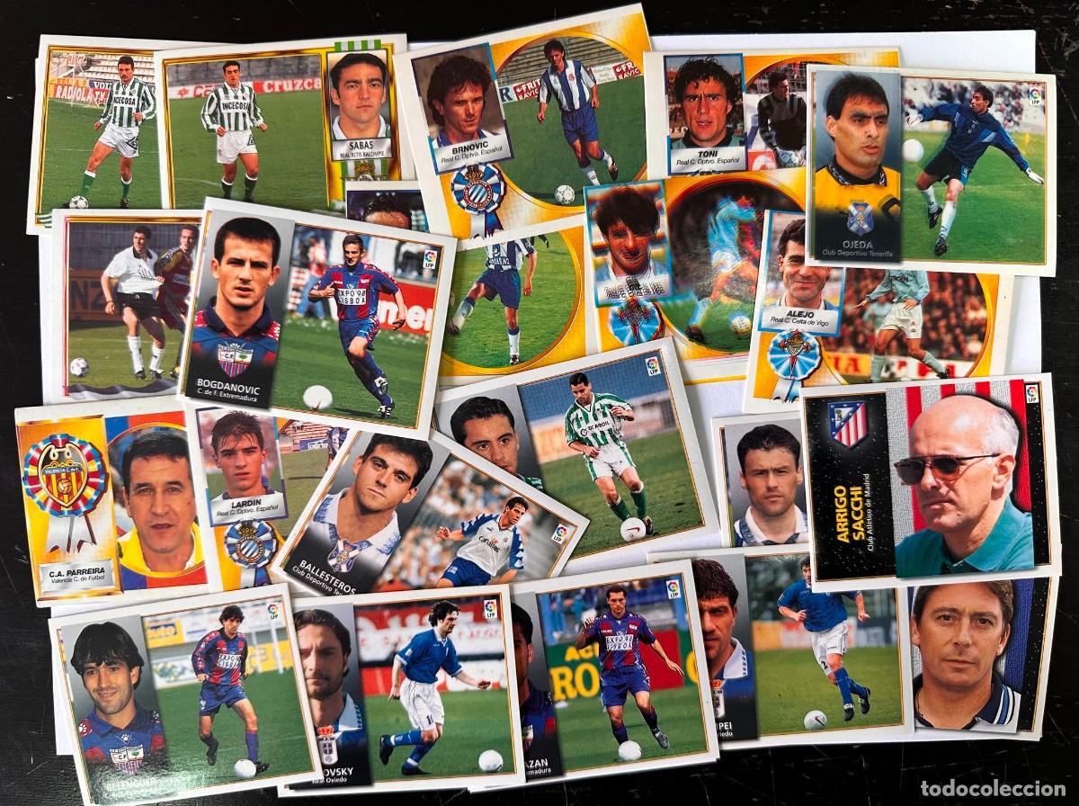 Cromos de F&uacute;tbol: Lote 34 Cards Liga Este Error de corte, Diferentes traseras y Colores