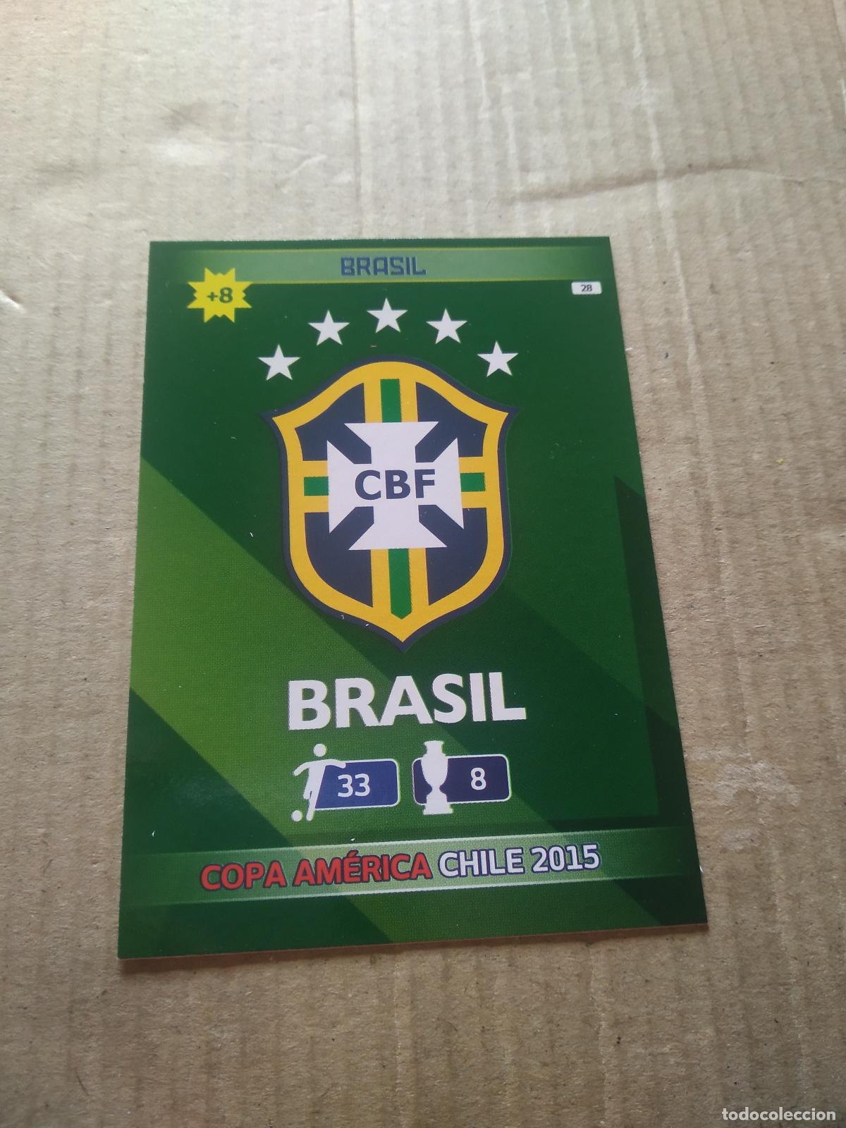 Football Stickers: 28 ESCUDO BRASIL CROMO FUTBOL PANINI COPA AMERICA 2015 ADRENALYN
