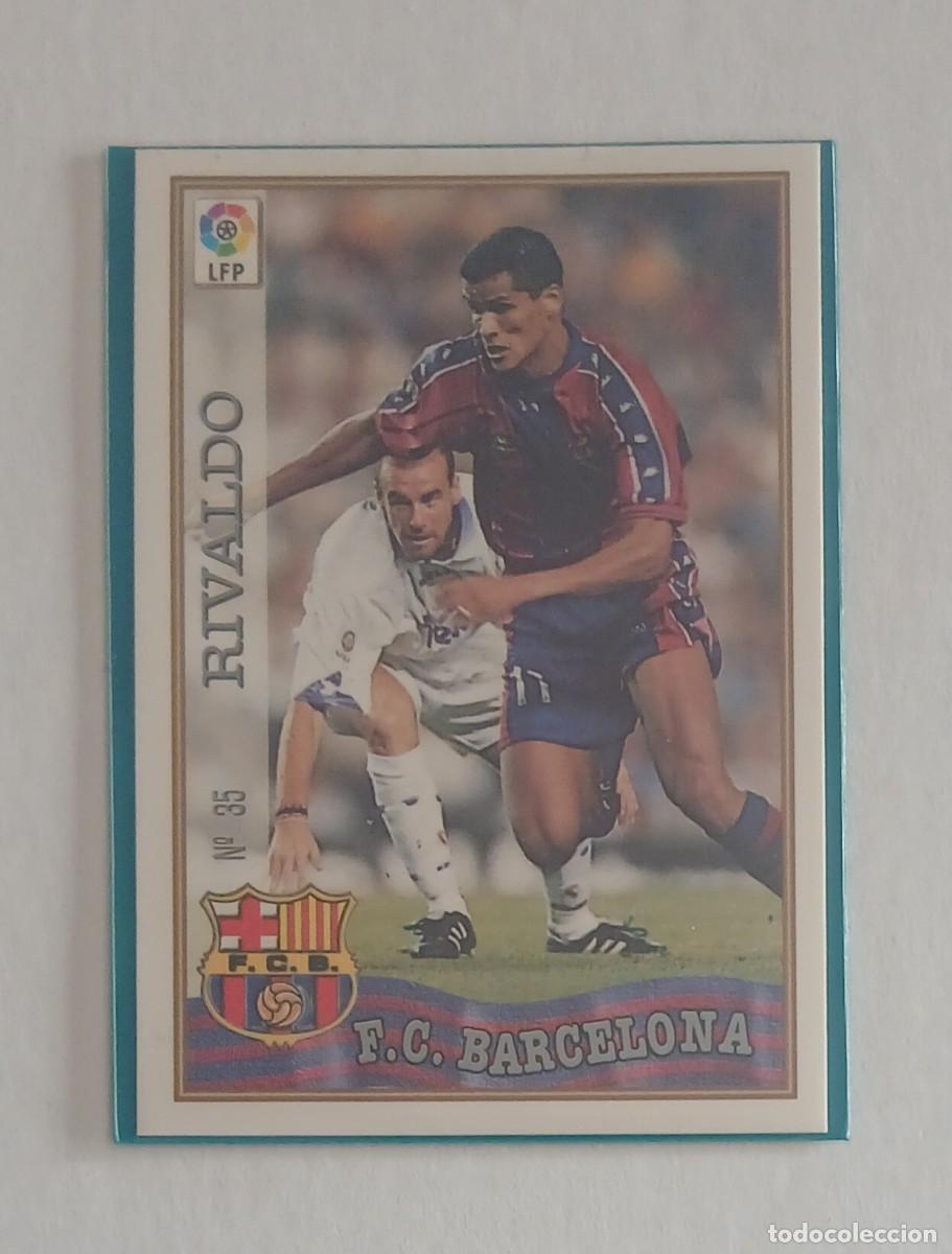 Cromos de f&uacute;tbol: Cromo n&ordm; 35 RIVALDO ROOKIE BARCELONA MUNDICROMO 97-98. Nuevo de sobre.