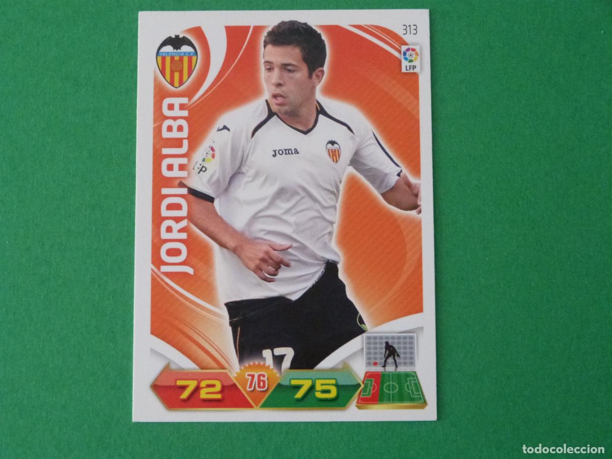 Cromos de F&uacute;tbol: TRADING CARD FUTBOL JORDI ALBA VALENCIA C.F. N&ordm; 313 LIGA ADRENALYN XL 2011-2012/11-12 PANINI