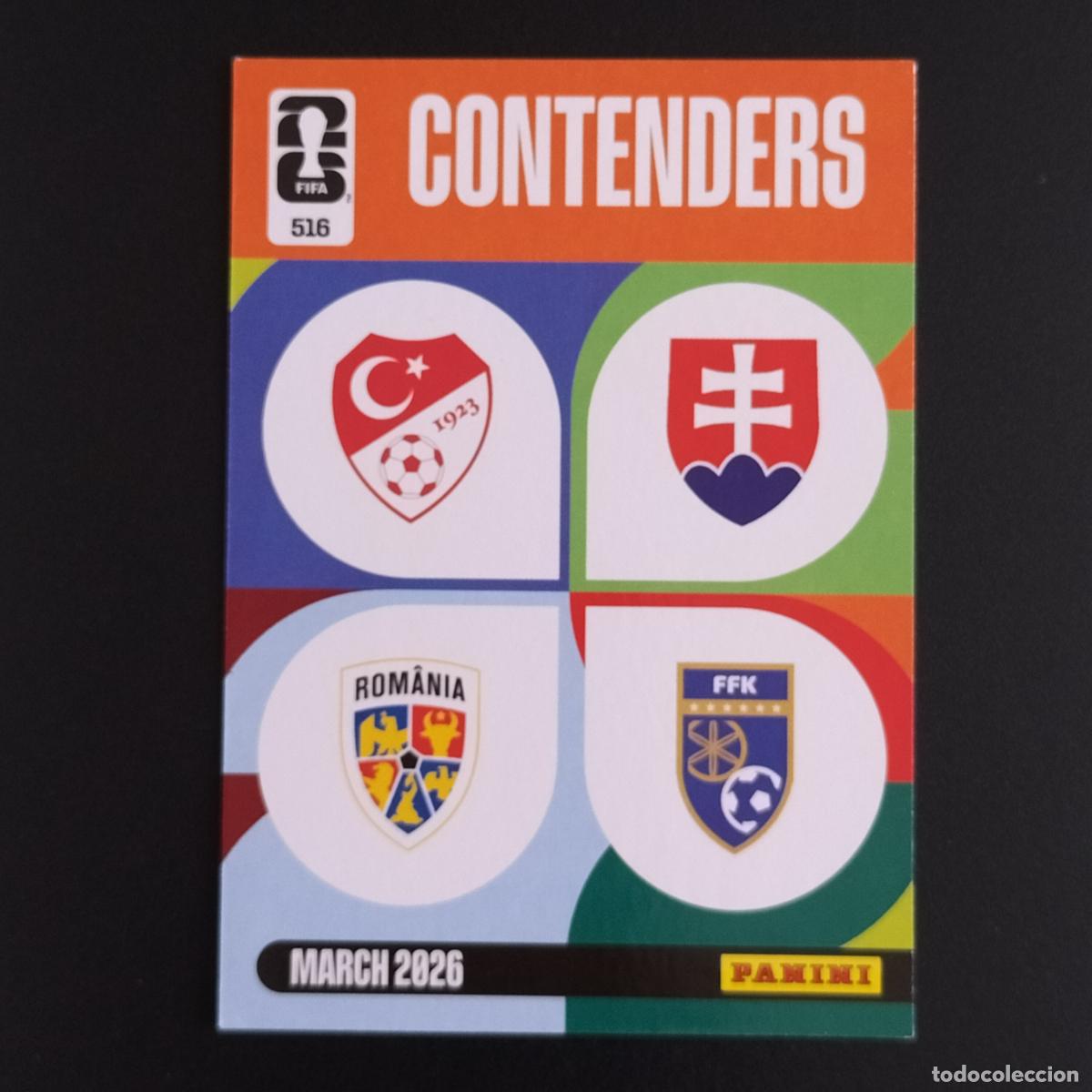 Cromos de F&uacute;tbol: 516 CONTENDERS LOGO RUMANIA TURQUIA CROMOS ADRENALYN XL MUNDIAL 26 2026 FIFA WORLD CUP PANINI