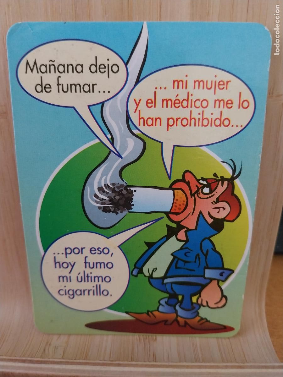 Cromos de F&uacute;tbol: HUMOR TABACO ILUSTRACION CALENDARIO 2002 PUBLI PE&Ntilde;A ATLETICA FURIA PARLA REF BO 658