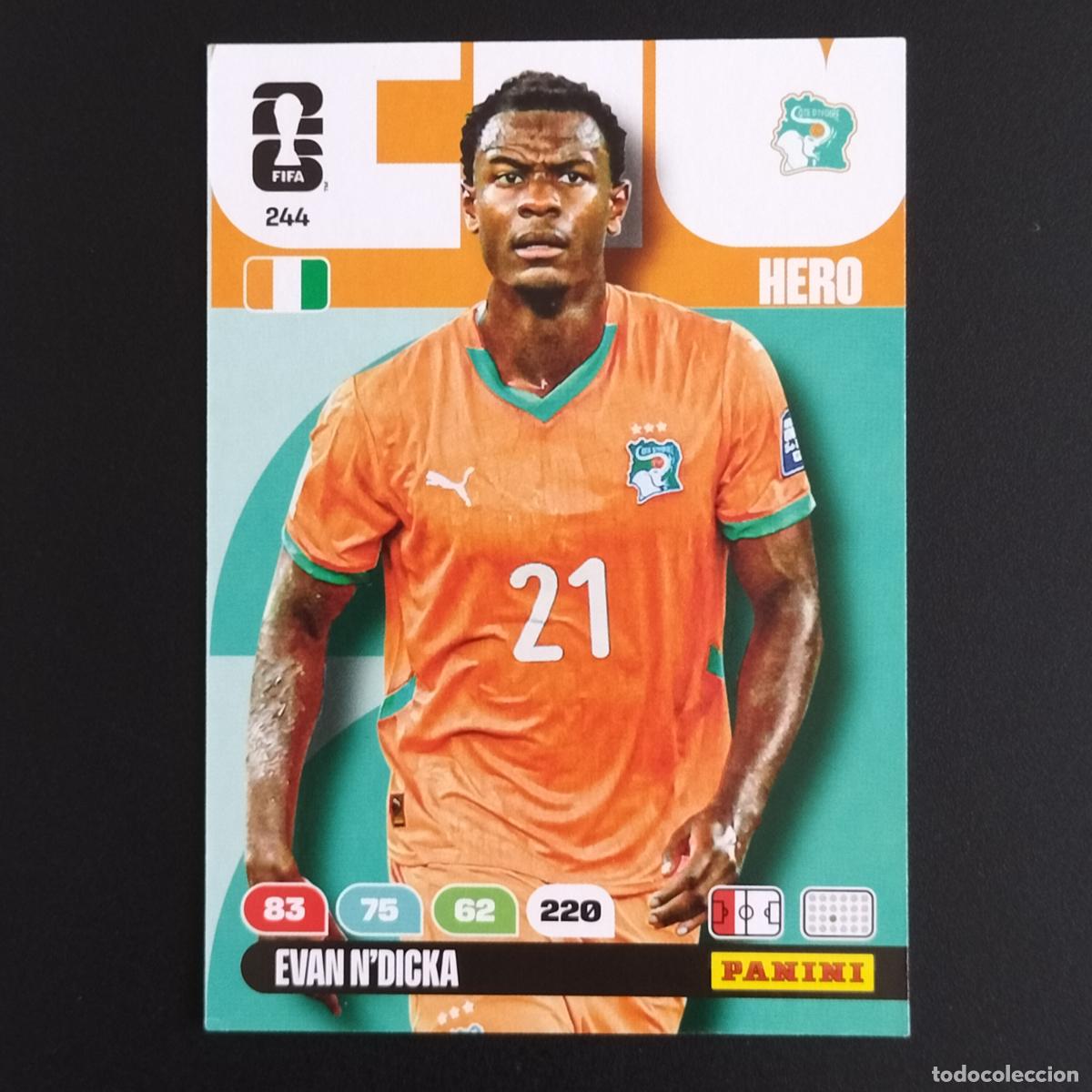 Cromos de F&uacute;tbol: 244 EVAN N'DICKA COSTA DE MARFIL CROMOS ADRENALYN XL MUNDIAL 26 2026 FIFA WORLD CUP PANINI
