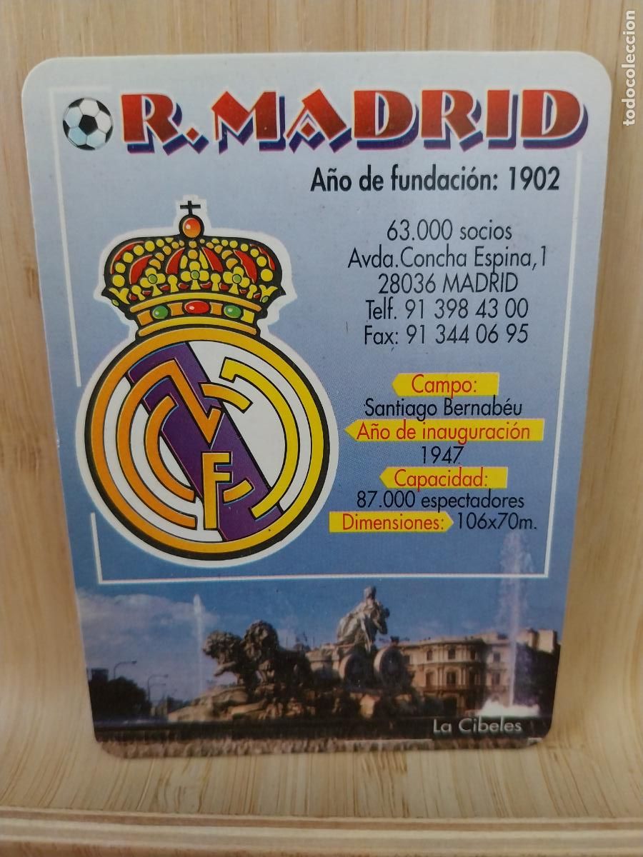 Cromos de F&uacute;tbol: REAL MADRID FUTBOL CIBELES CALENDARIO 2002 PUBLI BARGARITA LOTERIAS REF BO 674 *
