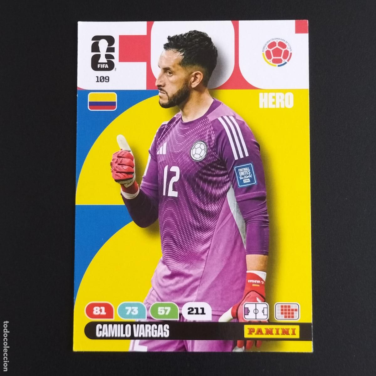 Cromos de F&uacute;tbol: 109 CAMILO VARGAS COLOMBIA CROMOS ADRENALYN XL MUNDIAL 26 2026 FIFA WORLD CUP PANINI