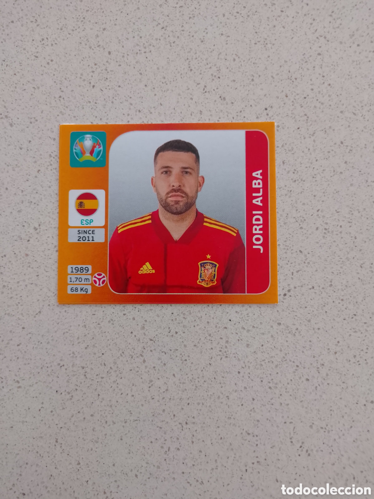 Cromos de F&uacute;tbol: CROMO ACTUALIZACI&Oacute;N N&Uacute;MERO A5 JORDI ALBA ESPA&Ntilde;A EUROCOPA 2020. PANINI.