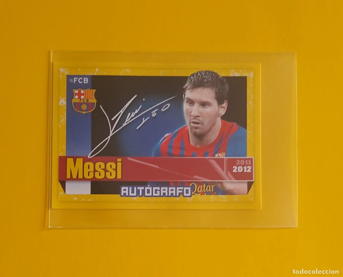 Cromos de F&uacute;tbol: CROMO n&ordm; 140 AUT&Oacute;GRAFO DE MESSI COLECCI&Oacute;N OFICIAL BARCELONA 2011-2012 DE PANINI. Nuevo de sobre.