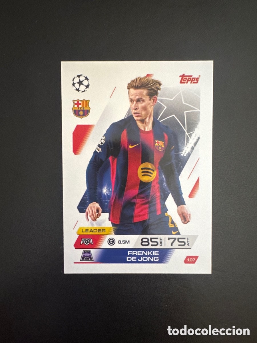 Cromos de F&uacute;tbol: DE JONG BARCELONA N&Uacute;MERO 107 MATCH ATTAX 2025 2026