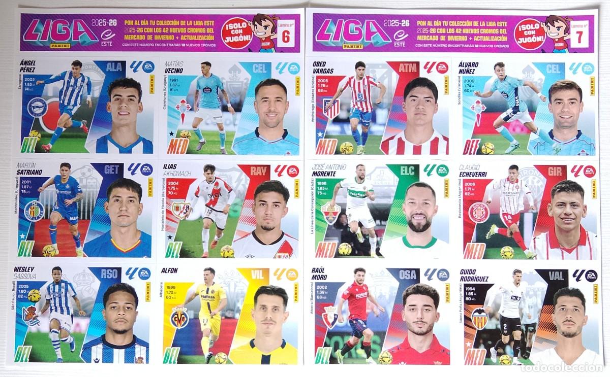 Cromos de F&uacute;tbol: Liga Este 2025-25. L&aacute;minas de ampliaci&oacute;n &rdquo;El Jug&oacute;n n&deg; 230&rdquo;.
