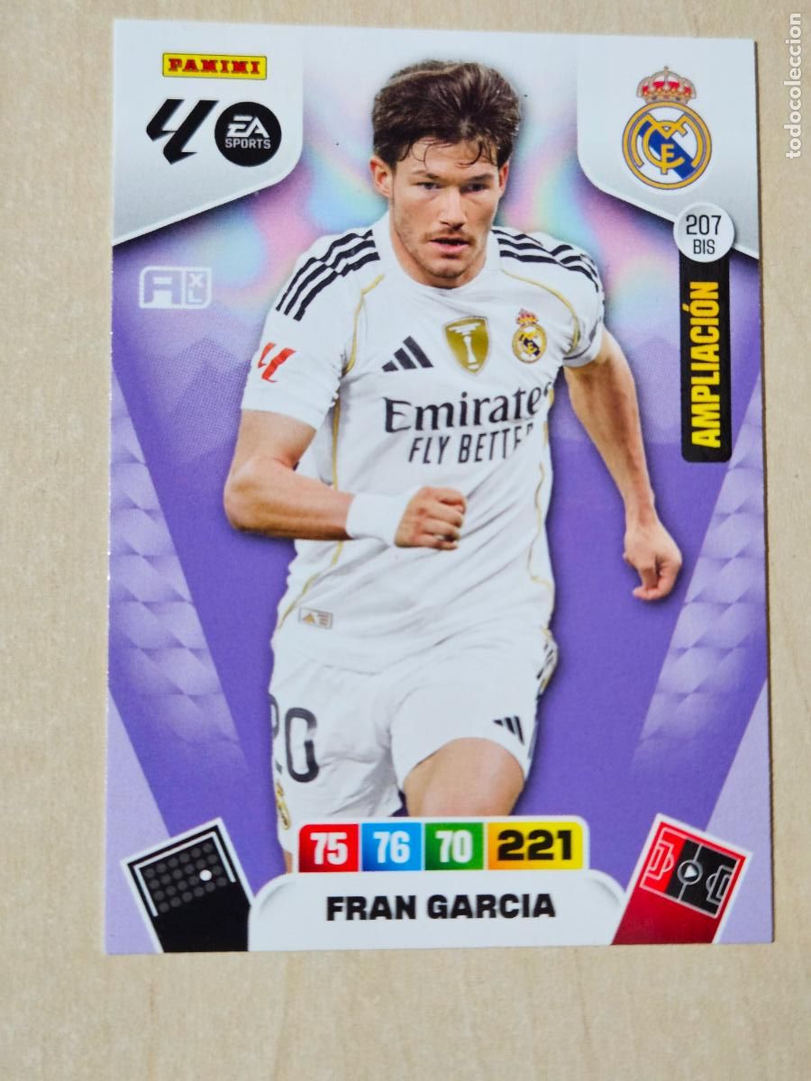 Cromos de F&uacute;tbol: FICHA N&ordm; BIS 207 FRAN GARCIA - ADRENALYN 25 26 - PANINI 2025 - 26 - CROMO - AMPLIACION