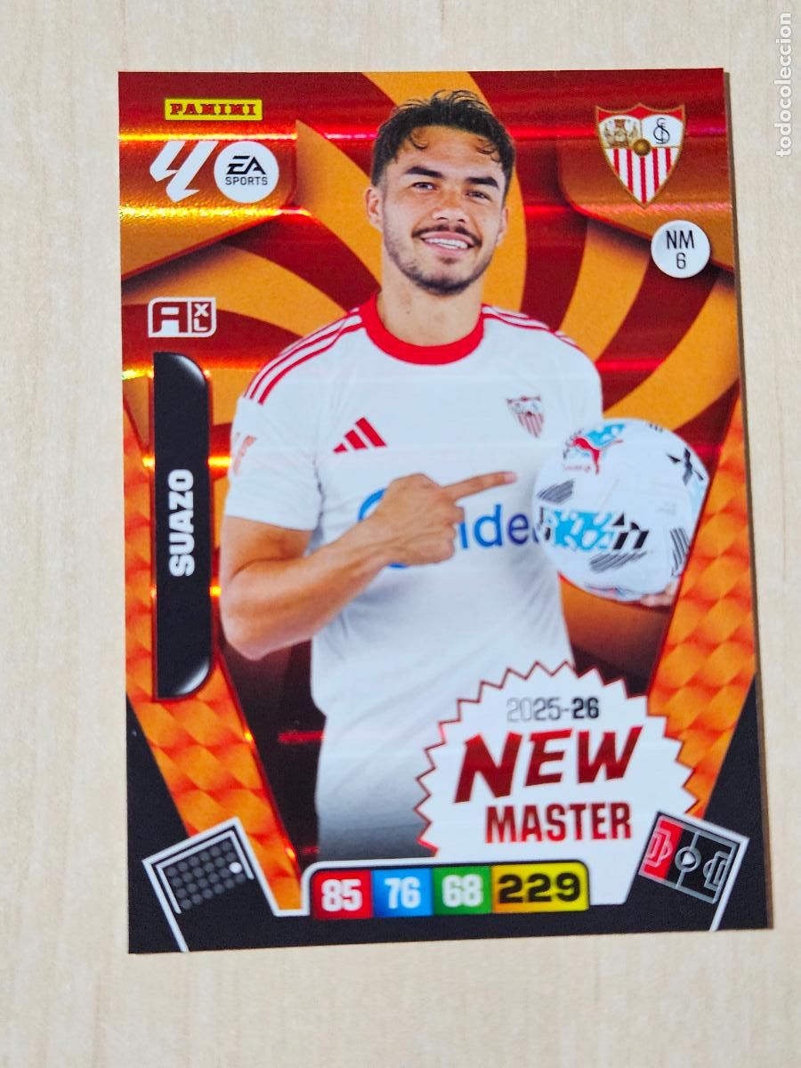 Fu&szlig;ball-Sticker: FICHA N&ordm; 6 SUAZO - ADRENALYN 25 26 - PANINI 2025 - 26 - CROMO - NEW MASTER