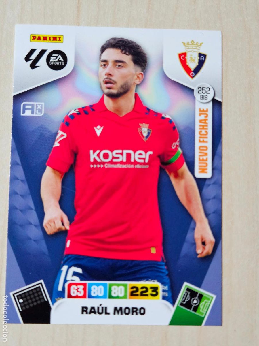 Fu&szlig;ball-Sticker: FICHA N&ordm; BIS 252 RAUL MORO - ADRENALYN 25 26 - PANINI 2025 - 26 - CROMO - NUEVO FICHAJE