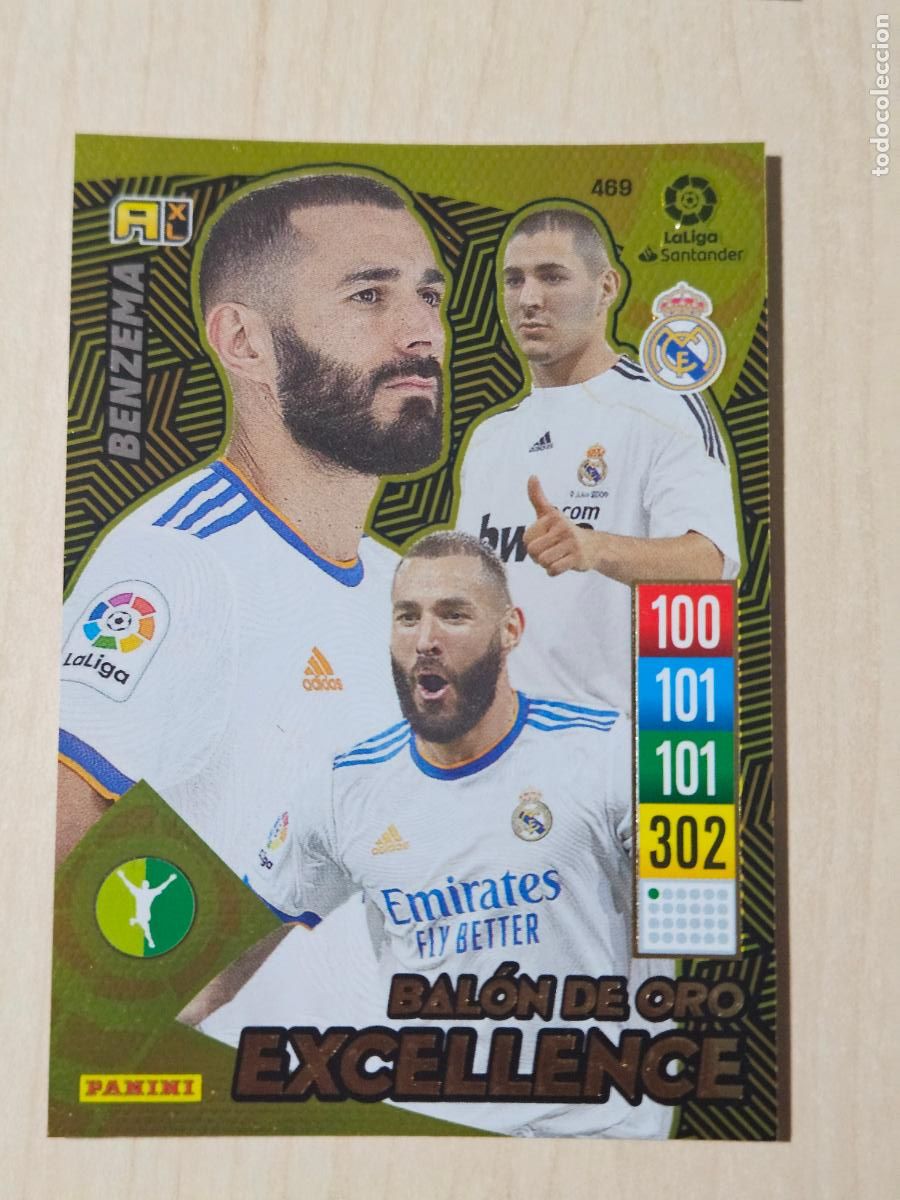 Cromos de F&uacute;tbol: FICHA N&ordm; 469 BENZEMA - ADRENALYN 21 22 - PANINI 2021 - 22 - CROMO - BALON DE ORO EXCELLENCE