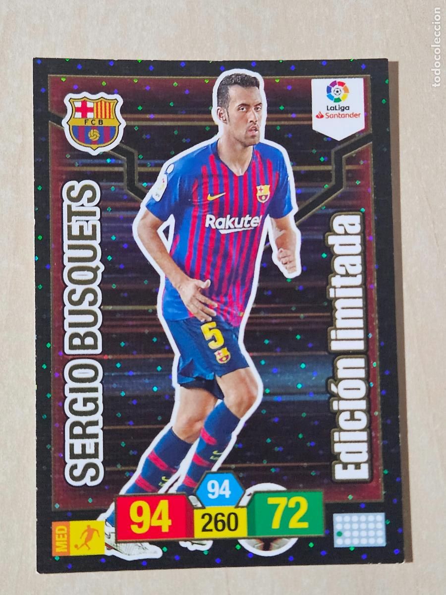 Cromos de F&uacute;tbol: FICHA SERGIO BUSQUETS - ADRENALYN 18 19 - PANINI 2018 - 19 - CROMO -EDICION LIMITADA