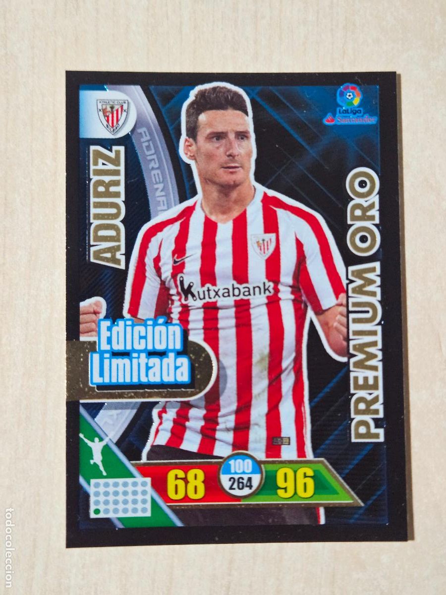 Fu&szlig;ball-Sticker: FICHA ADURIZ - ADRENALYN 16 17 - PANINI 2016 - 17 - CROMO - EDICION LIMITADA - PREMIUM ORO