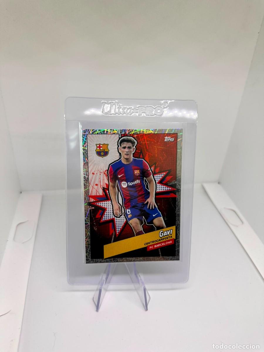 Football Stickers: GAVI FC BARCELONA TOPPS FAN SET REFRACTOR 2023 2024