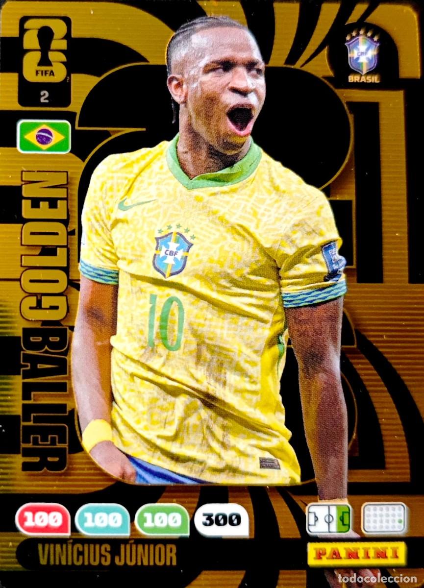 Fu&szlig;ball-Sticker: 2 Vinicius Junior - Brasil - Real Madrid - GOLDEN BALLER - PANINI Adrenalyn FIFA World Cup 2026