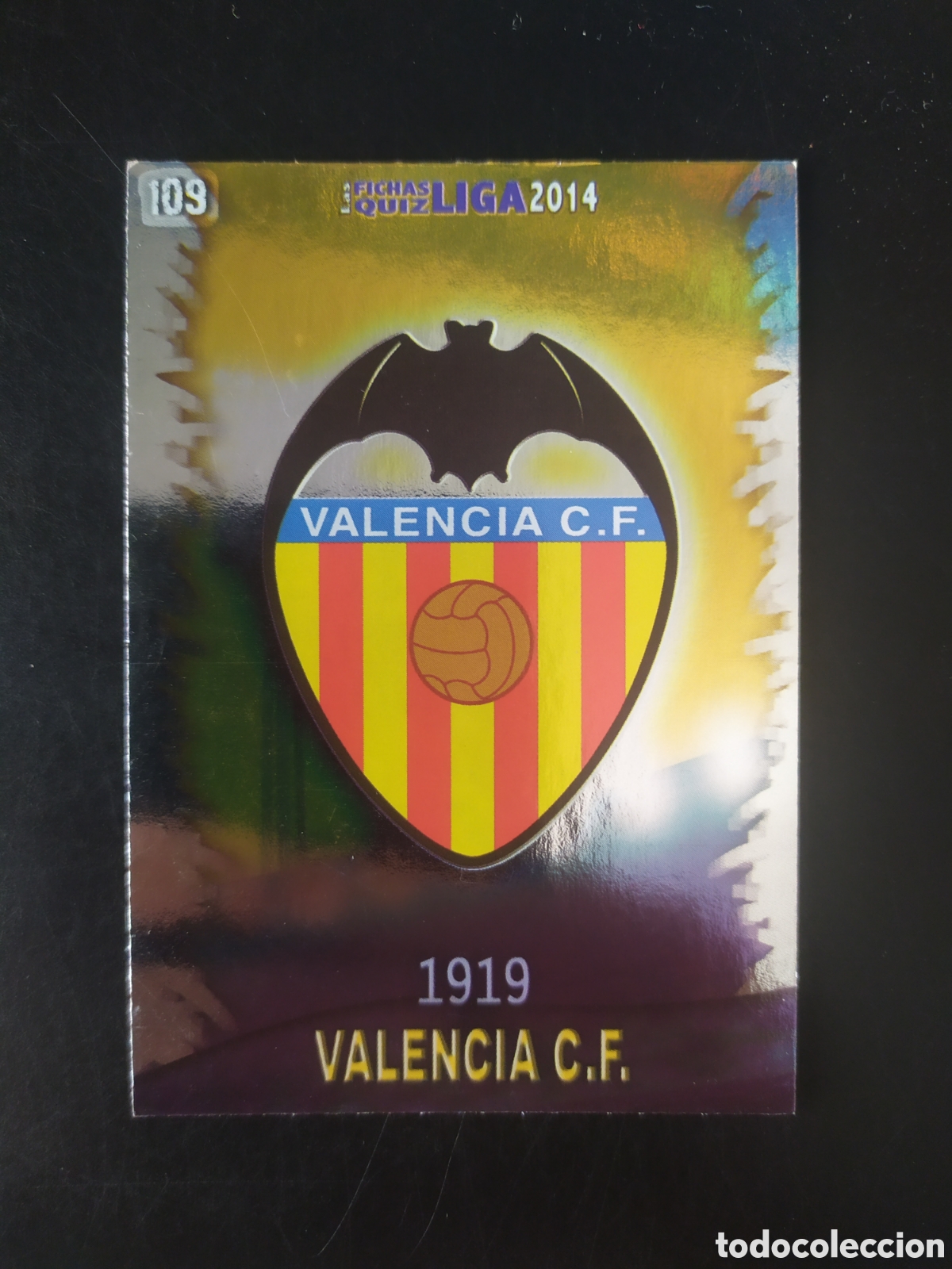 Cromos de F&uacute;tbol: Mundicromo fichas Liga 2013 2014 13 14 escudo n&deg; 109 Valencia