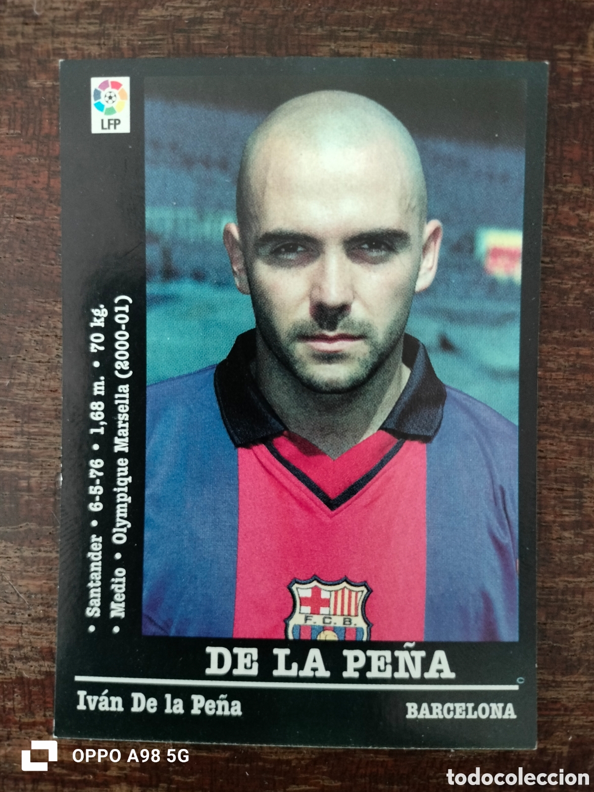 Cromos de F&uacute;tbol: Cromo 27a 27 a De la Pe&ntilde;a Barcelona Panini liga temporada 2000 2001 00 01
