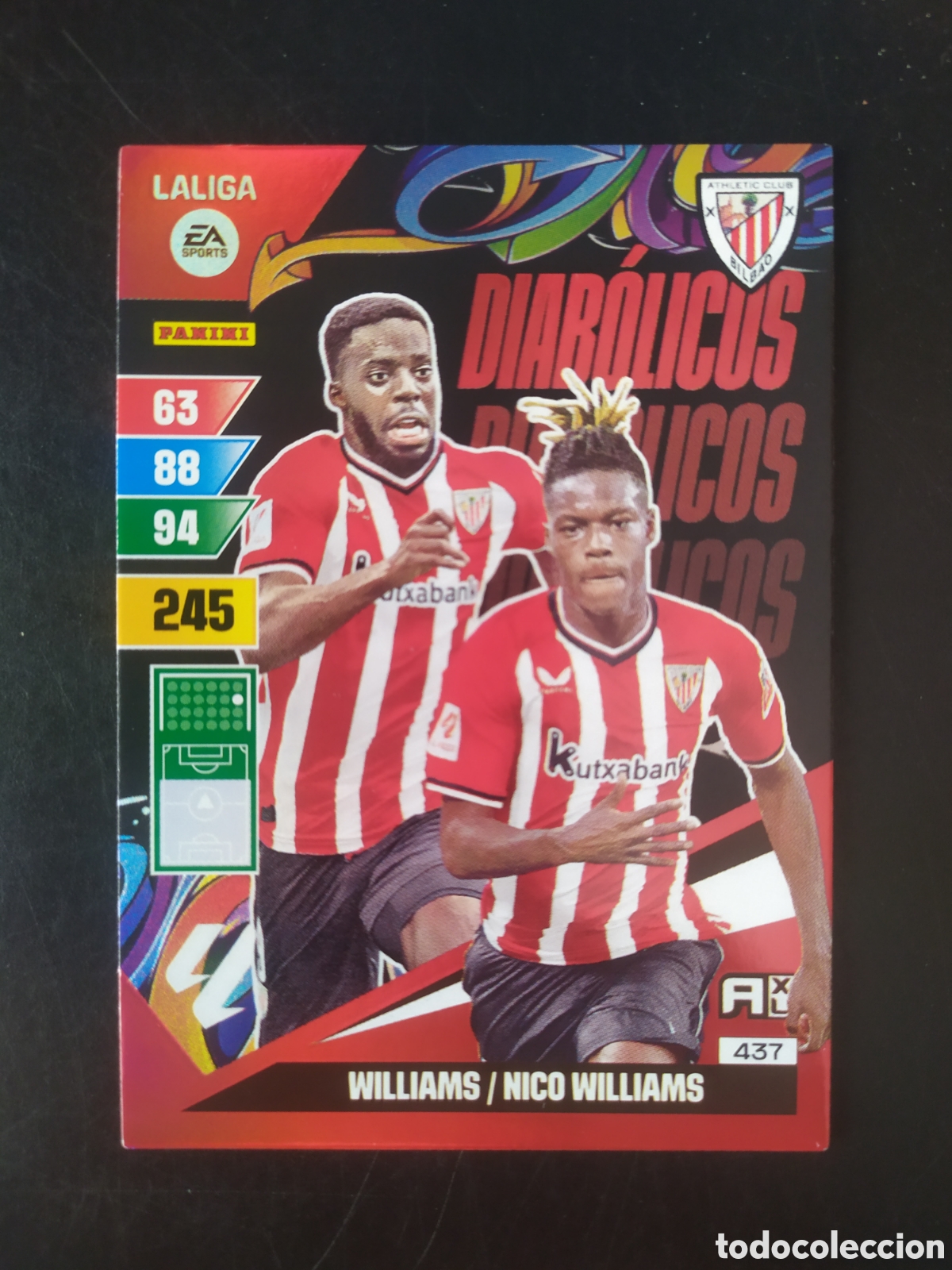 Cromos de F&uacute;tbol: Adrenalyn 2023 2024 23 24 panini I&ntilde;aki Nico Williams diab&oacute;licos n&deg; 437 Atlhetic Bilbao