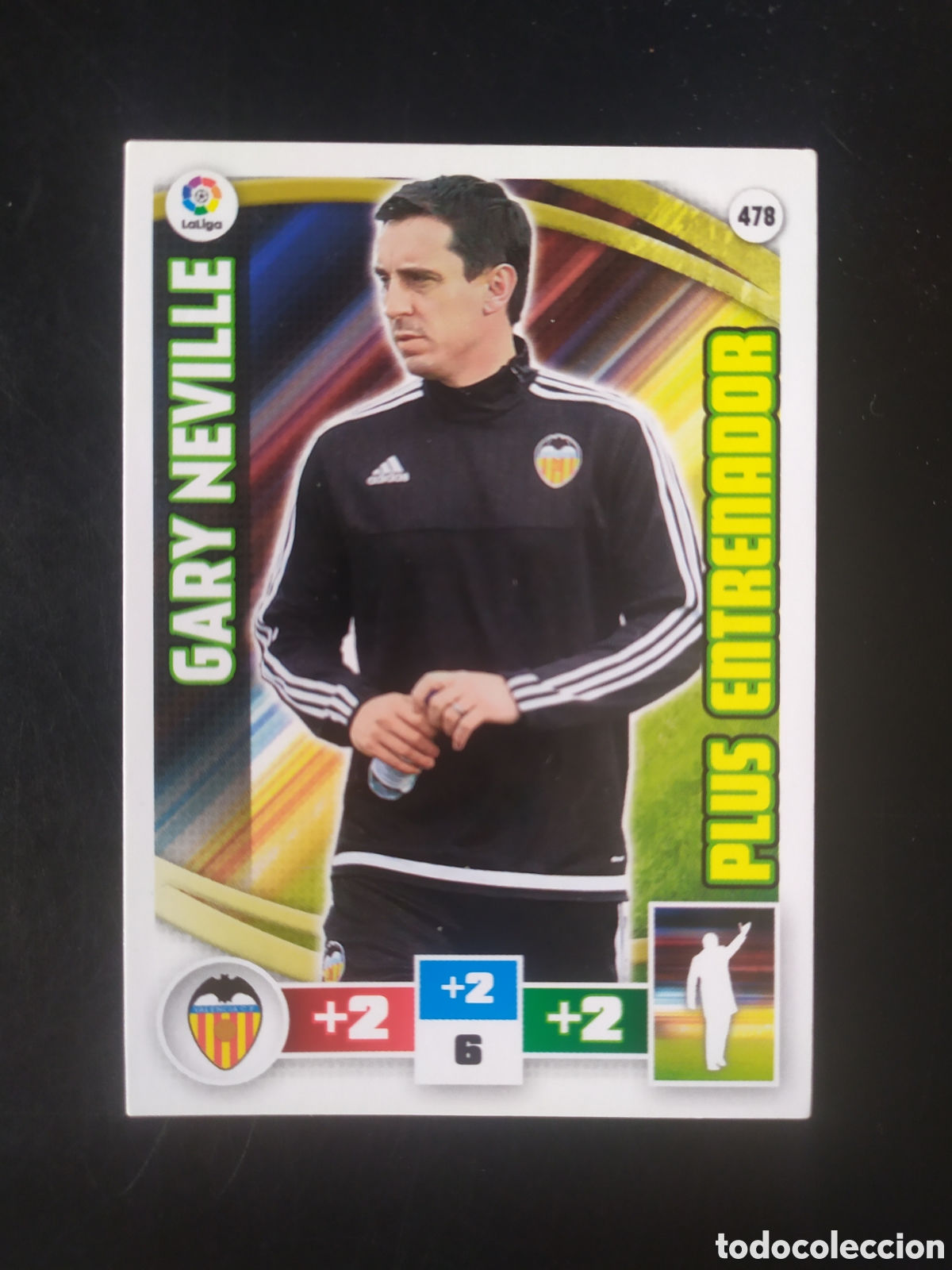 Football Stickers: Adrenalyn 2015 2016 15 16 panini Gary Neville plus entrenador n&deg; 478 Valencia