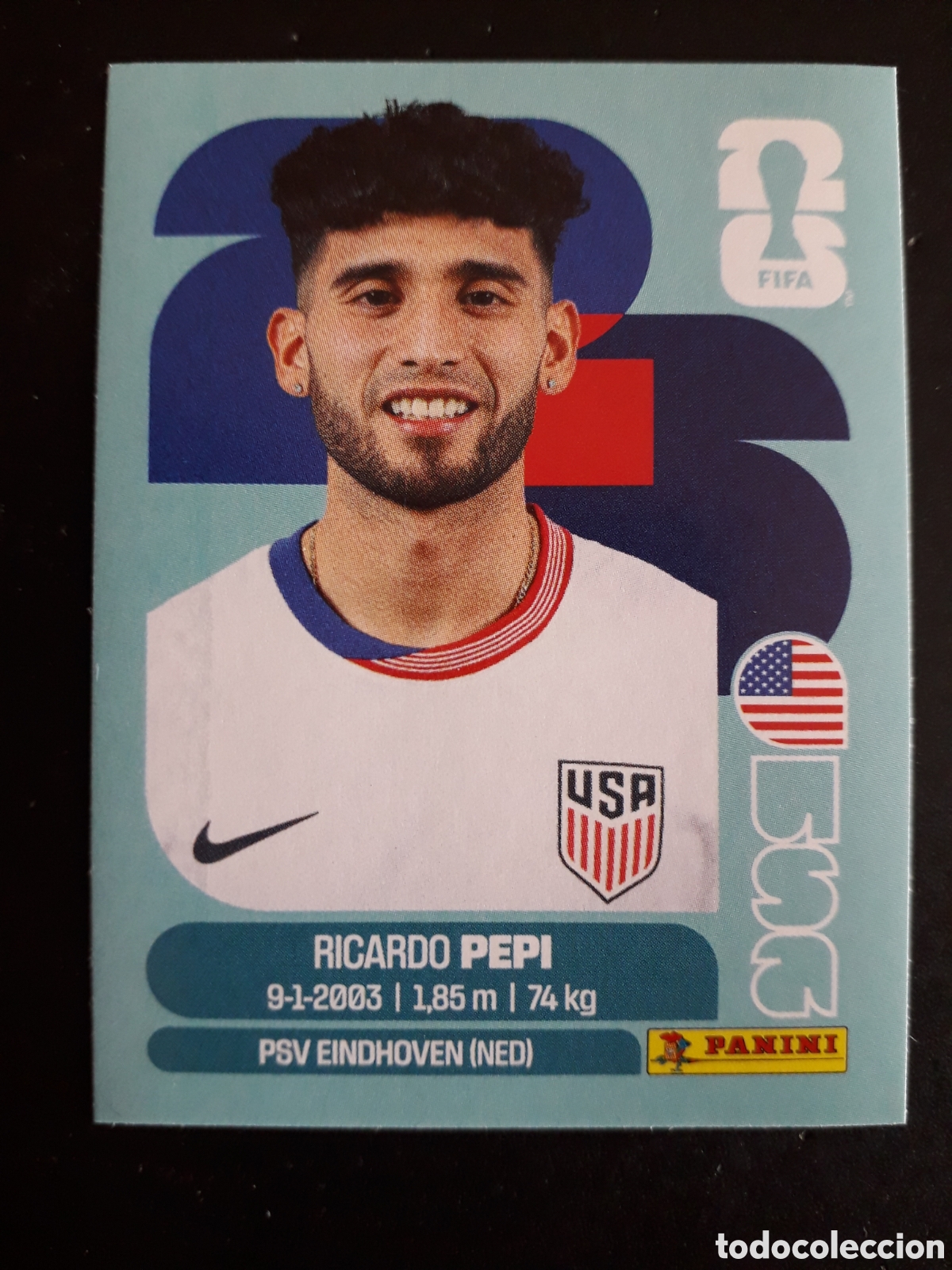 Fu&szlig;ball-Sticker: PEPI ESTADOS UNIDOS USA 18 MUNDIAL F&Uacute;TBOL 2026 FIFA WORLD CUP PANINI SIN PEGAR PEDIDO M&Iacute;NIMO 3&euro;