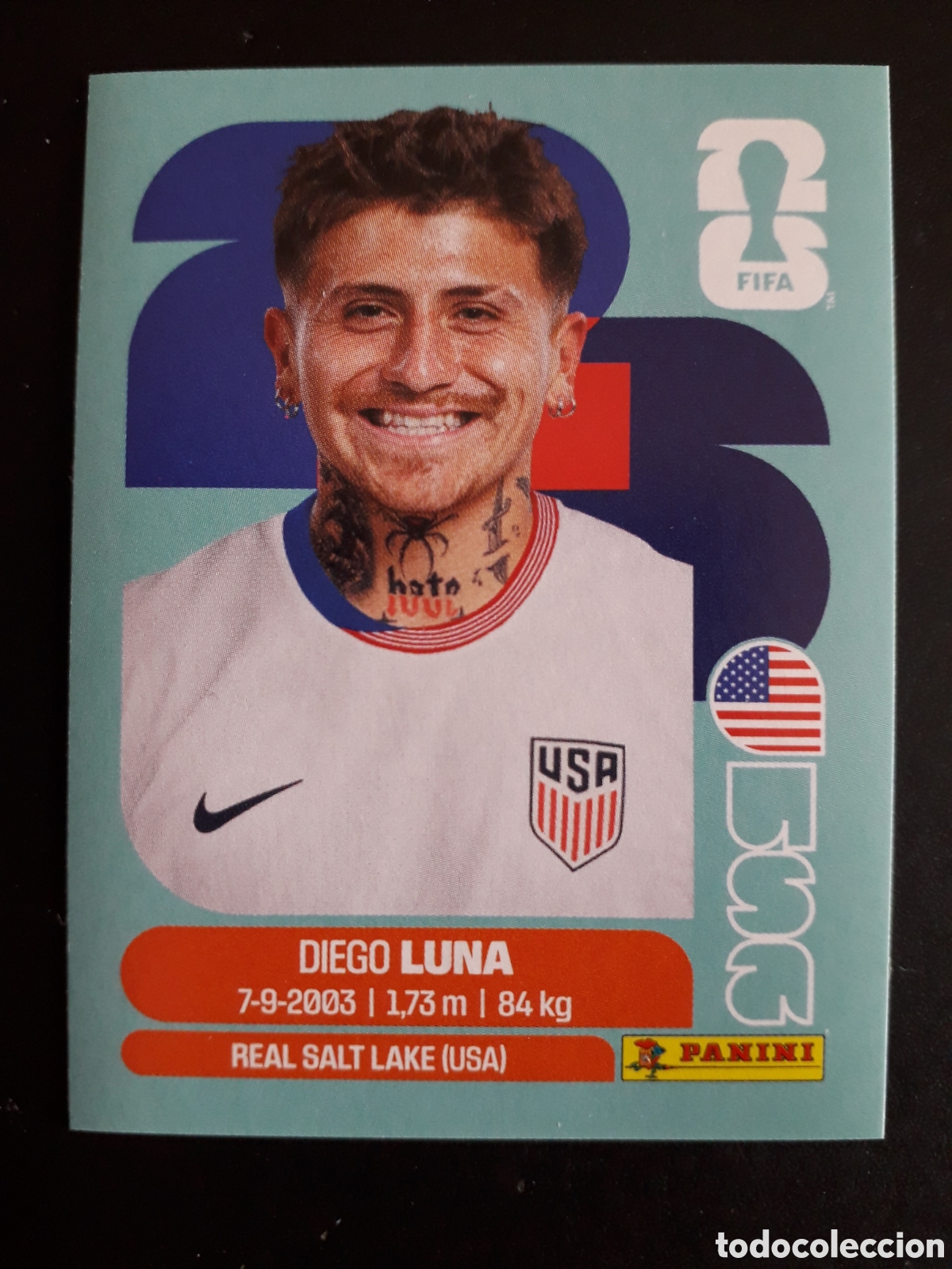 Fu&szlig;ball-Sticker: LUNA ESTADOS UNIDOS USA 14 MUNDIAL F&Uacute;TBOL 2026 FIFA WORLD CUP PANINI SIN PEGAR PEDIDO M&Iacute;NIMO 3&euro;