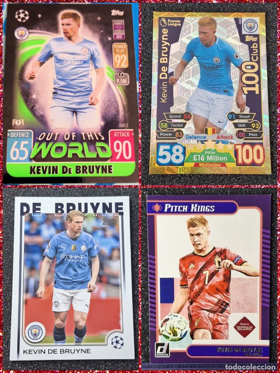 Fu&szlig;ball-Sticker: Lote de 4 cards Kevin de Bruyne Manchester City Belgium Topps Panini Donruss Soccer