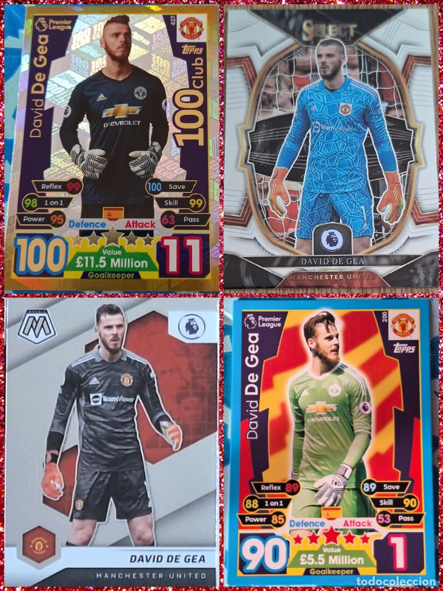 Cromos de F&uacute;tbol: Lote de 4 cards David De Gea Manchester United Topps Panini Select Mosaic Soccer
