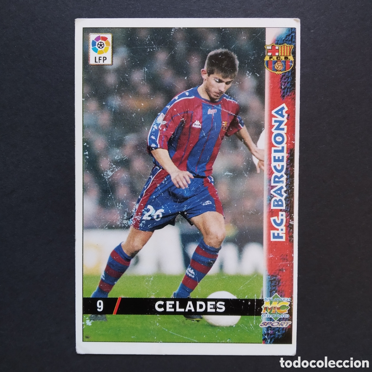 Football Stickers: CROMO - N&ordm; 0009 - CELADES - F.C. BARCELONA - LAS FICHAS DE LA LIGA 98-99 (1998 / 1999) - MUNDICROMO