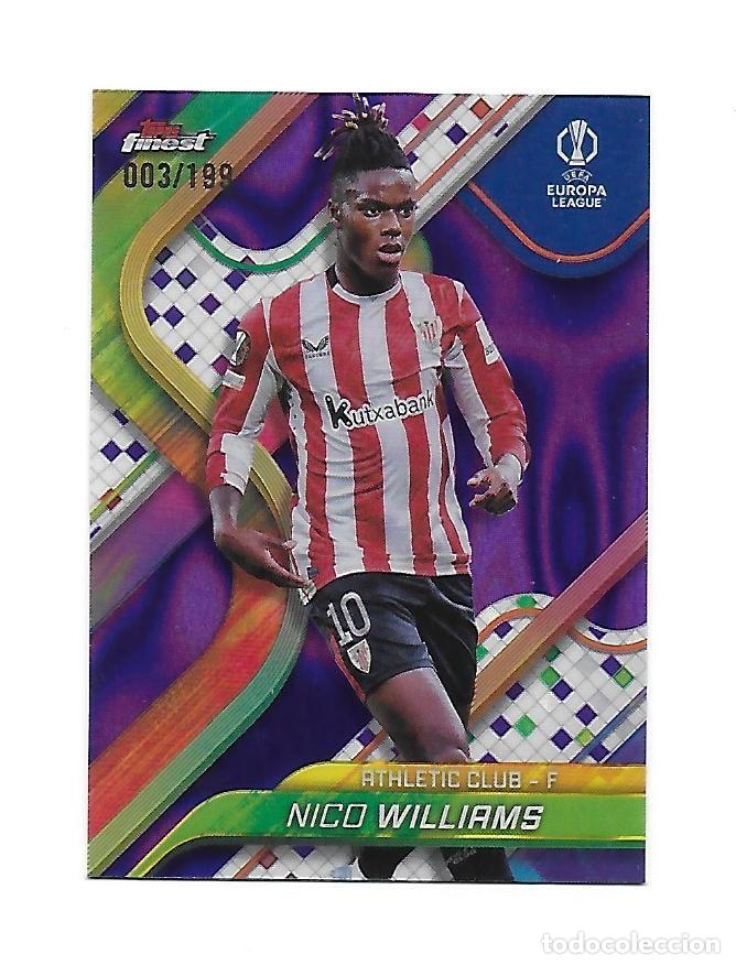 Cartes &agrave; collectionner de Football: # 69 NICO WILLIAMS (ATHLETIC CLUB BILBAO) PURPLE LAVA /199 , TOPPS FINEST UCC 2024 2025