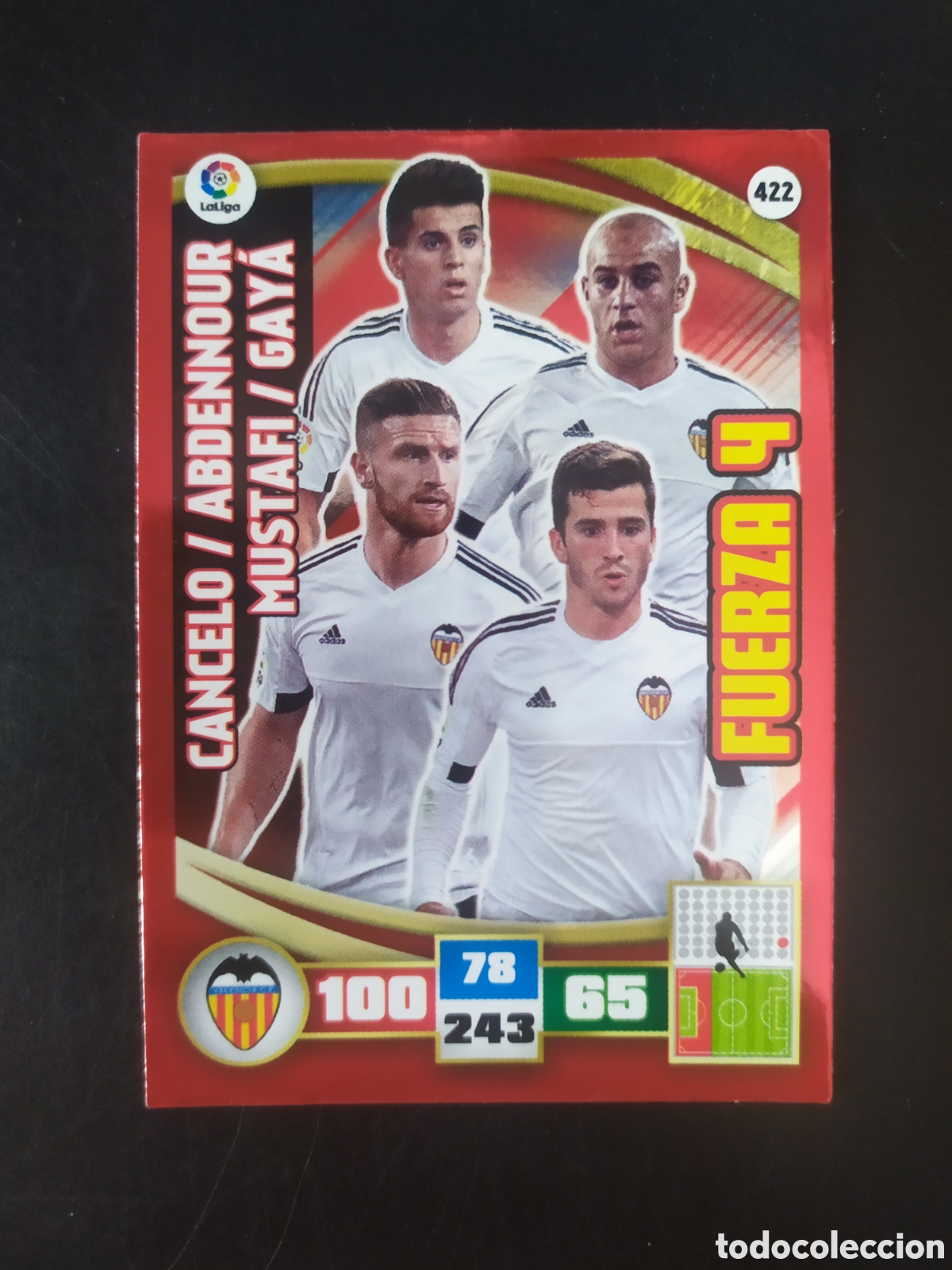 Cromos de F&uacute;tbol: Adrenalyn 2015 2016 15 16 panini Fuerza 4 n&deg; 422 Valencia