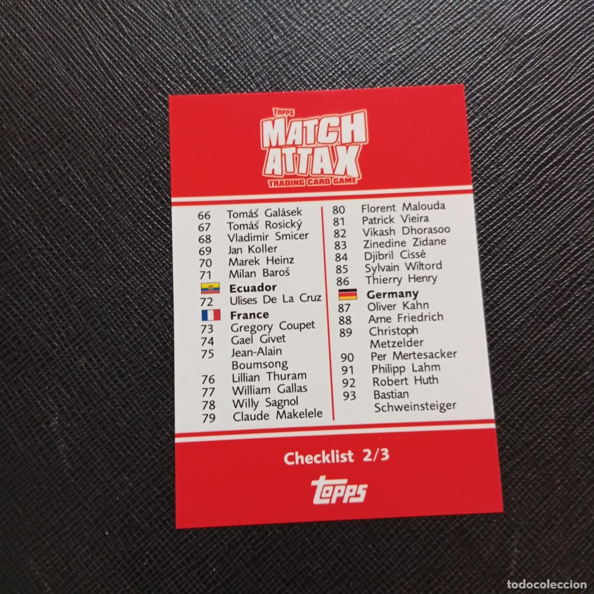 Fu&szlig;ball-Sticker: 2/3 INDICE TOPPS MATCH ATTAX MUNDIAL 2006 ALEMANIA CROMO FUTBOL 06 - A20 PG487