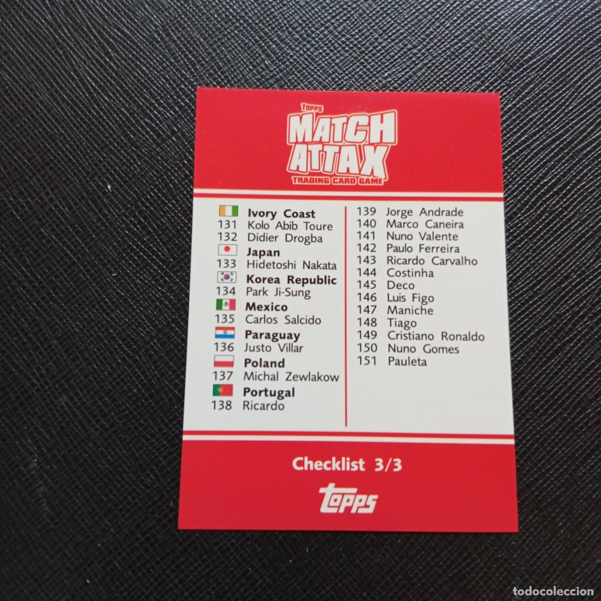 Fu&szlig;ball-Sticker: 3/3 INDICE TOPPS MATCH ATTAX MUNDIAL 2006 ALEMANIA CROMO FUTBOL 06 - A20 PG487