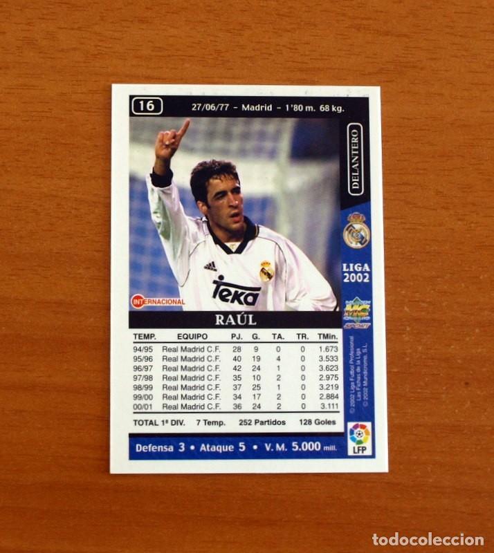 Cromos de F&uacute;tbol: Real Madrid - N&ordm; 16 Ra&uacute;l - Mundicromo Las Fichas de la Liga 2001-2002, 01-02