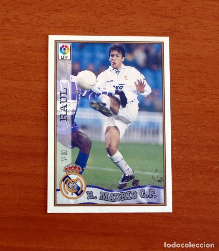Cromos de F&uacute;tbol: Real Madrid - N&ordm; 20 Ra&uacute;l - Mundicromo ficha de la Liga 1997-1998, 97-98