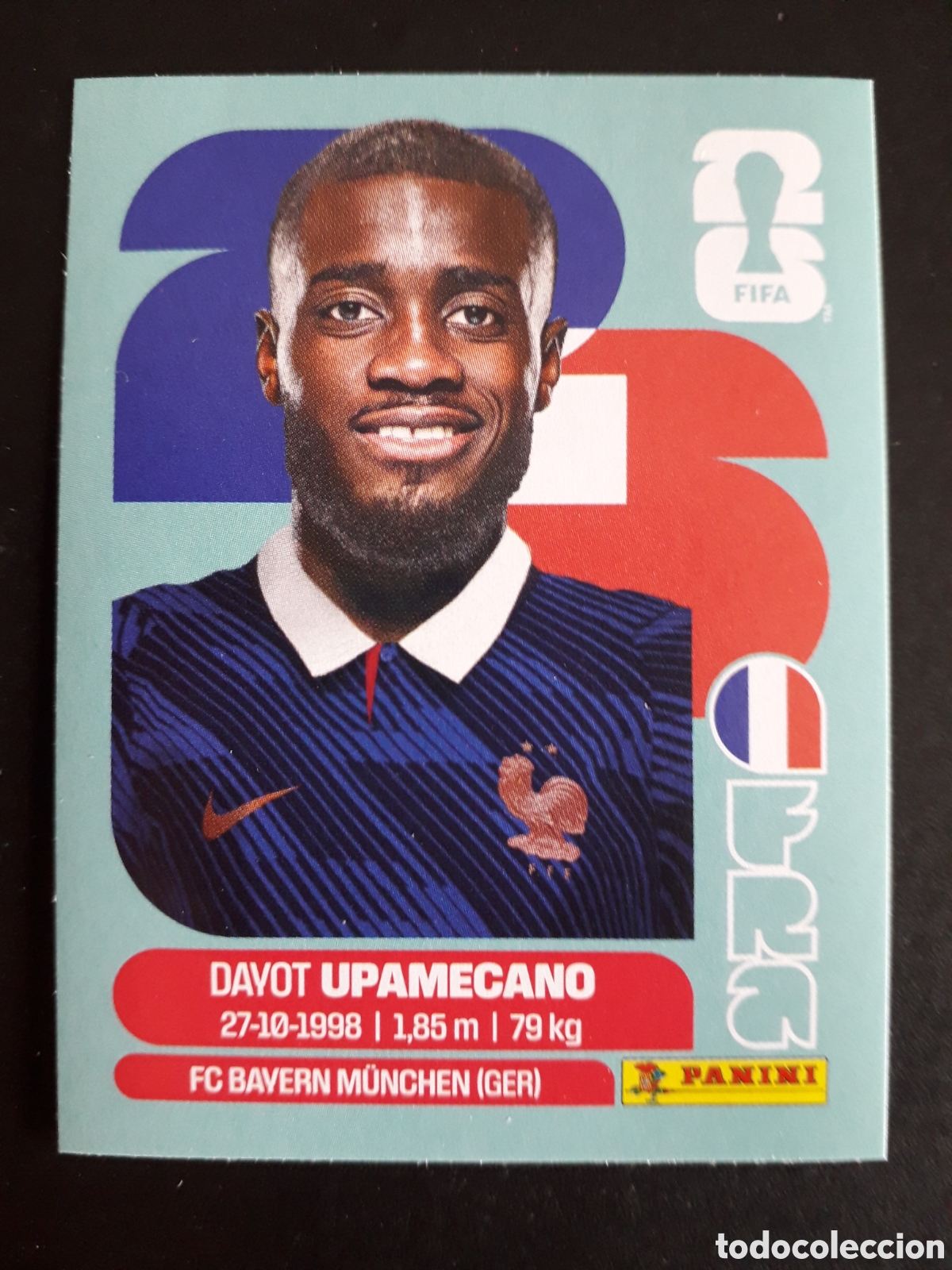 Fu&szlig;ball-Sticker: UPAMECANO FRANCIA FRA 7 MUNDIAL F&Uacute;TBOL 2026 FIFA WORLD CUP PANINI SIN PEGAR PEDIDO M&Iacute;NIMO 3&euro;