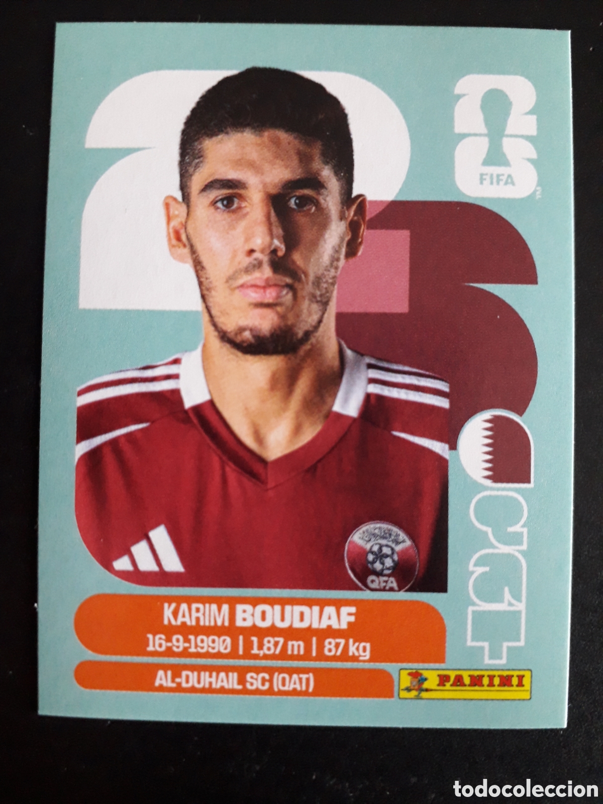 Cromos de F&uacute;tbol: BOUDIAF QATAR QAT 10 MUNDIAL F&Uacute;TBOL 2026 FIFA WORLD CUP PANINI SIN PEGAR PEDIDO M&Iacute;NIMO 3&euro;.