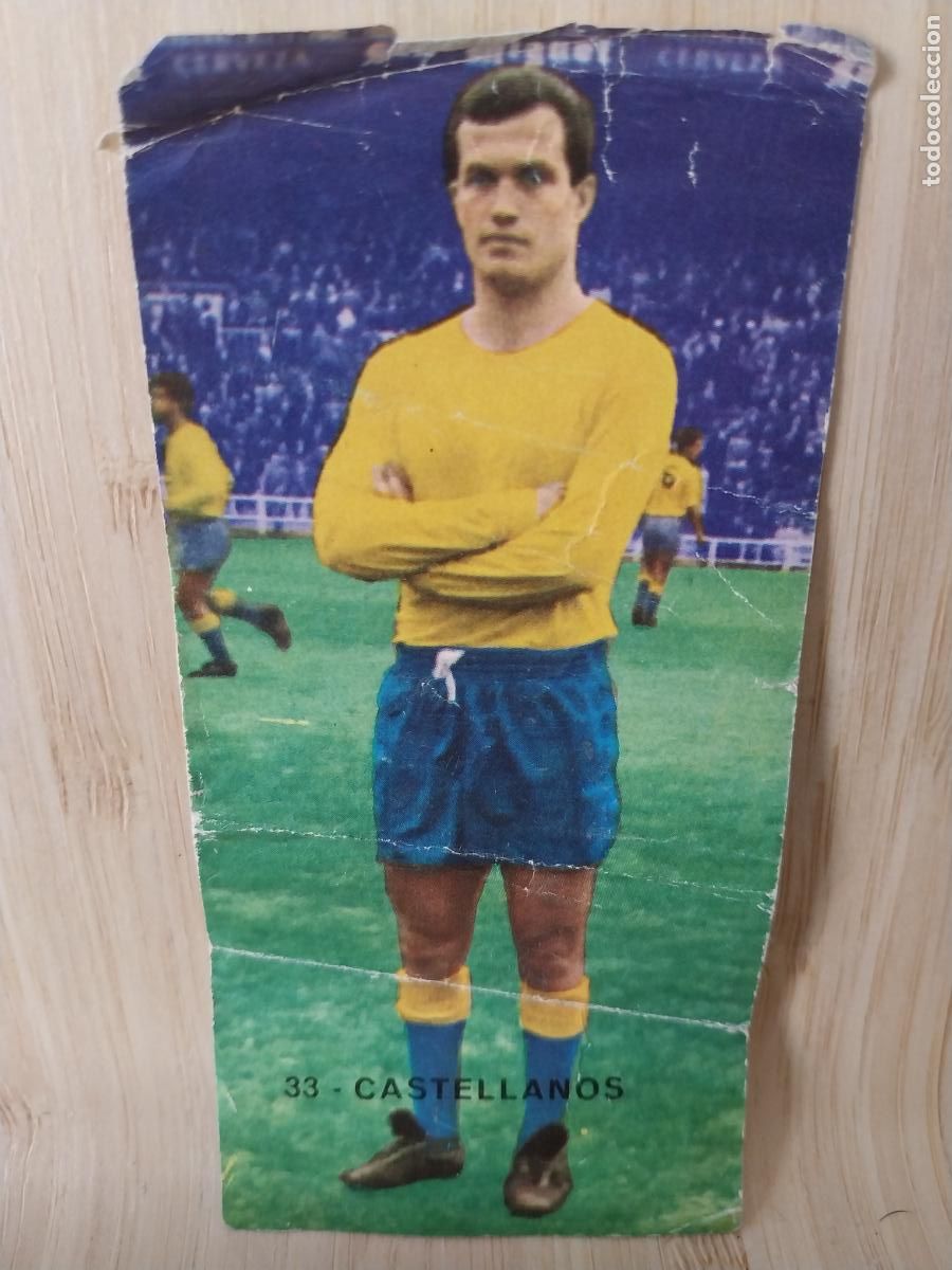Cromos de F&uacute;tbol: CASTELLANOS LAS PALMAS 33 A&Ntilde;O 1968 68 69 ED RUIZ ROMERO CROMO RECUPERADO ORIGINAL VENTANILLA