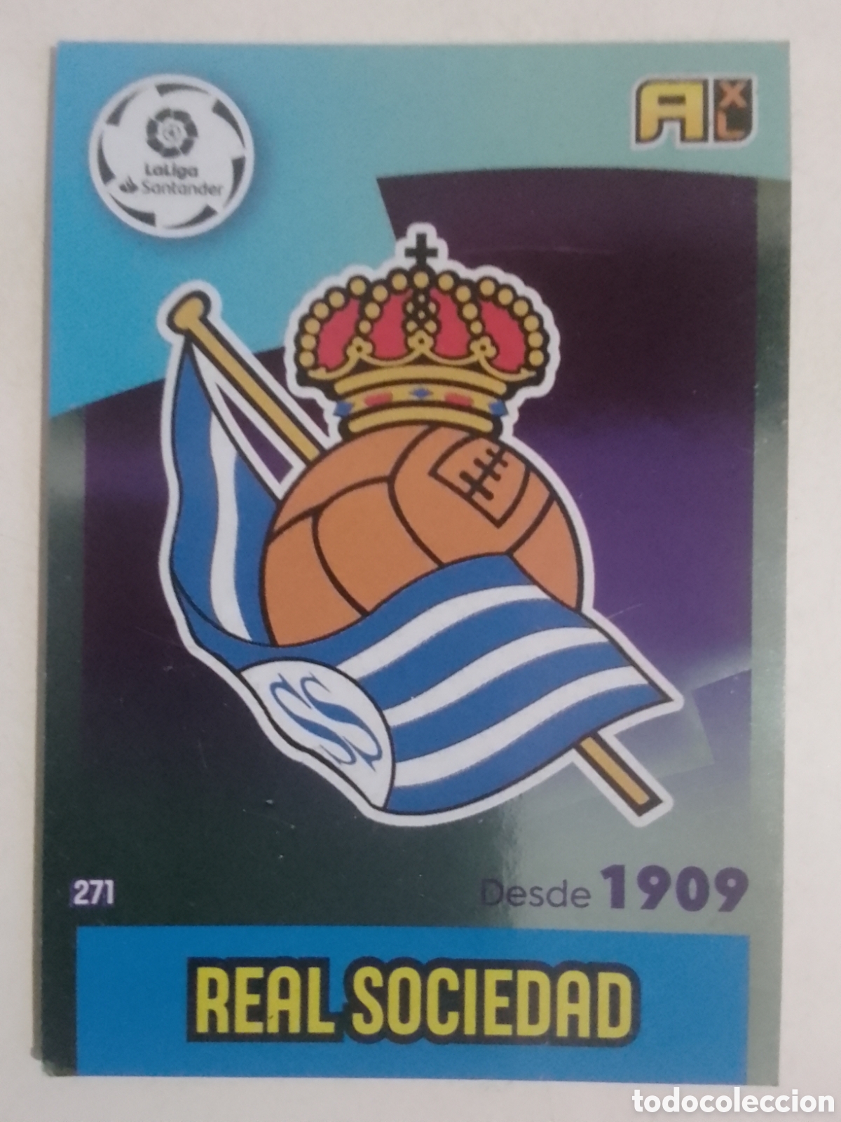 Cromos de F&uacute;tbol: Adrenalyn XL 2020-21 n&deg; 271 escudo Real Sociedad.
