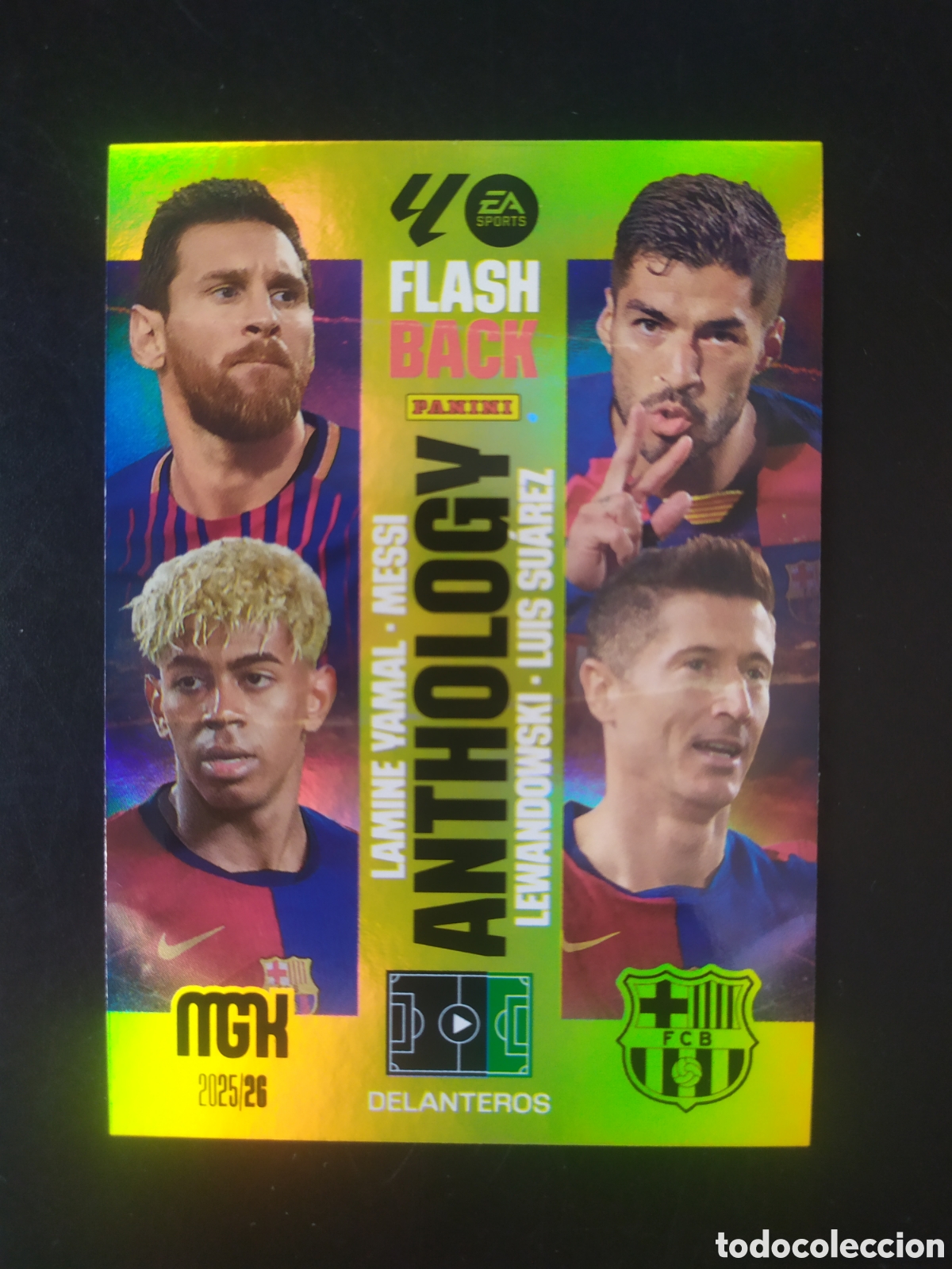 Cromos de F&uacute;tbol: Megacracks 2025 2026 25 26 panini Messi Lamine Su&aacute;rez Lewandowski flashback anthology 438 Barcelona