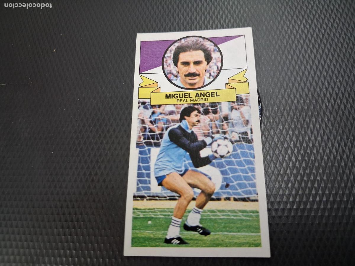 Fu&szlig;ball-Sticker: CROMO ALBUM ESTE LIGA MIGUEL ANGEL REAL MADRID SIN PUBLICIDAD 1985 1986 85 86 NUEVO