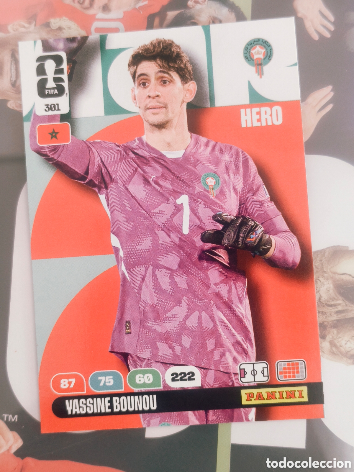 Cromos de Futebol: Carta Yassine Bounou Marruecos (301) - HERO Panini Adrenalyn XL Mundial 2026