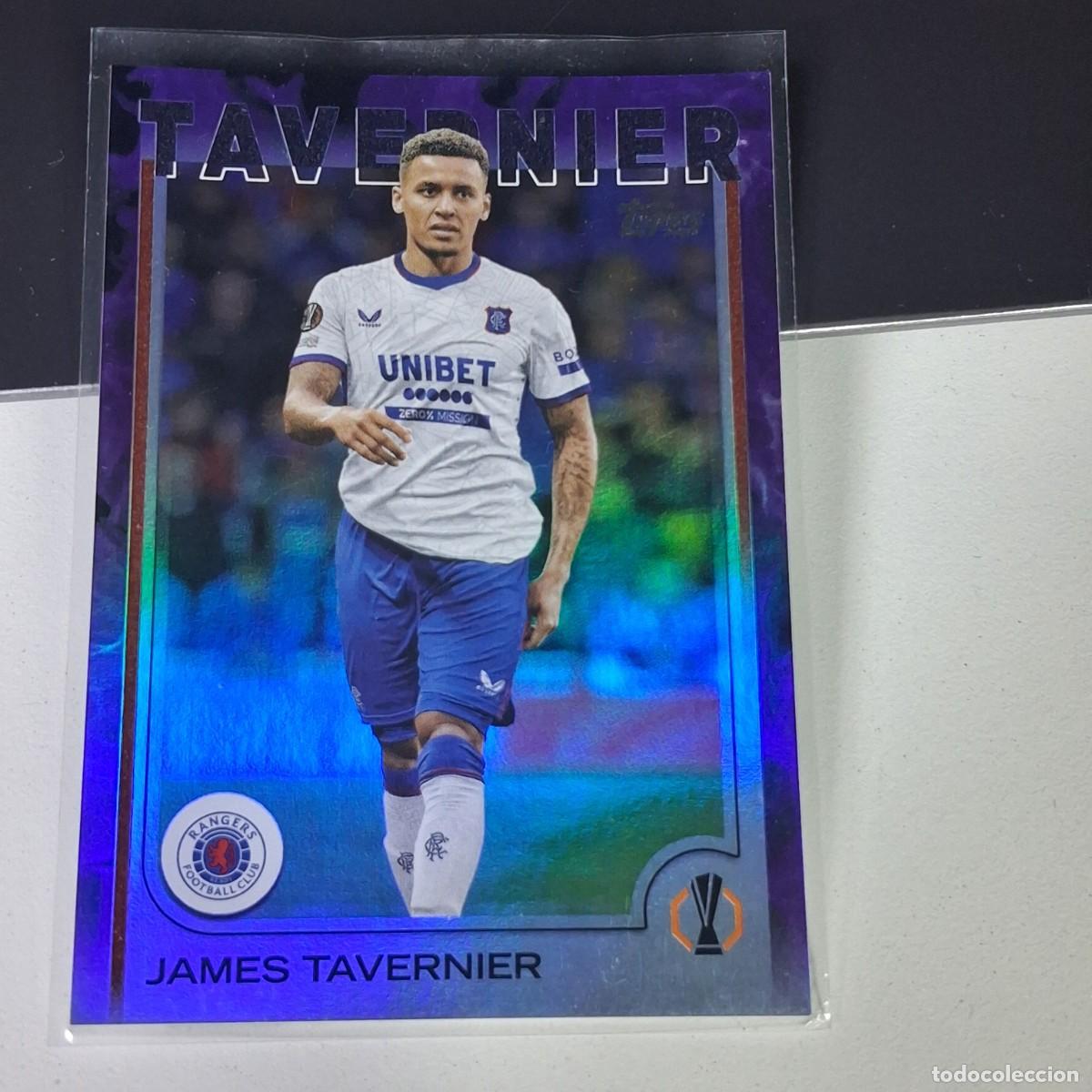 Cromos de F&uacute;tbol: P2 26 JAMES TAVERNIER NUMERADA /299 RANGERS TOPPS CHROME UCC 24 25 2024 2025